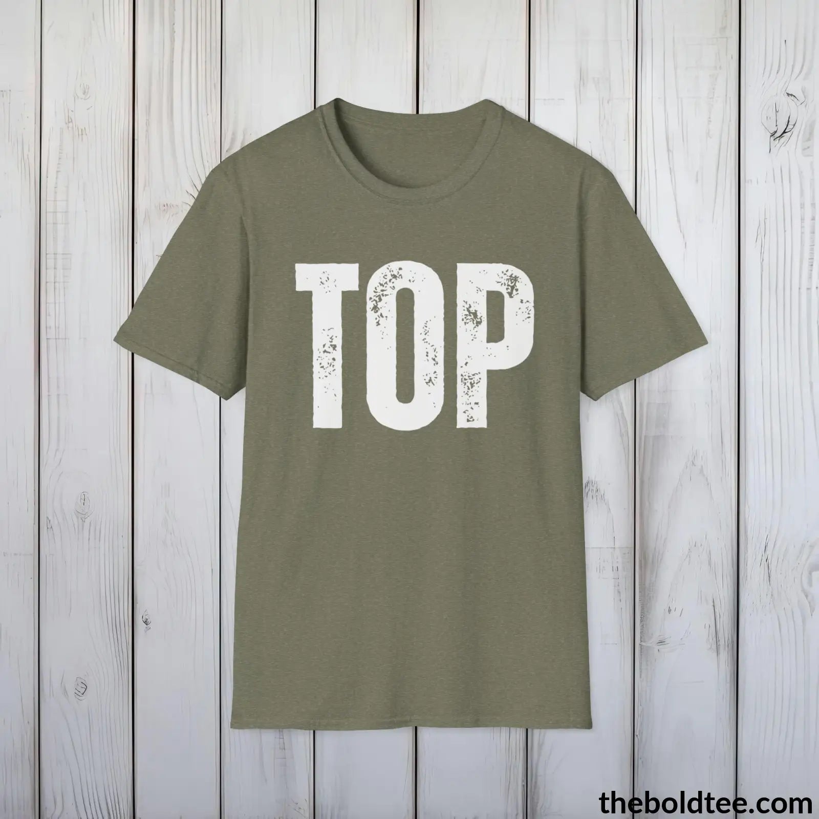 T-Shirt Heather Military Green / S TOP Tee - Bold Urbnan Cotton T-Shirt - 9 Epic Colors Available