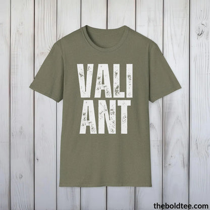 T-Shirt Heather Military Green / S VALIANT Tee - Casual, Sustainable & Soft Cotton Crewneck Unisex T-Shirt - 9 Bold Colors