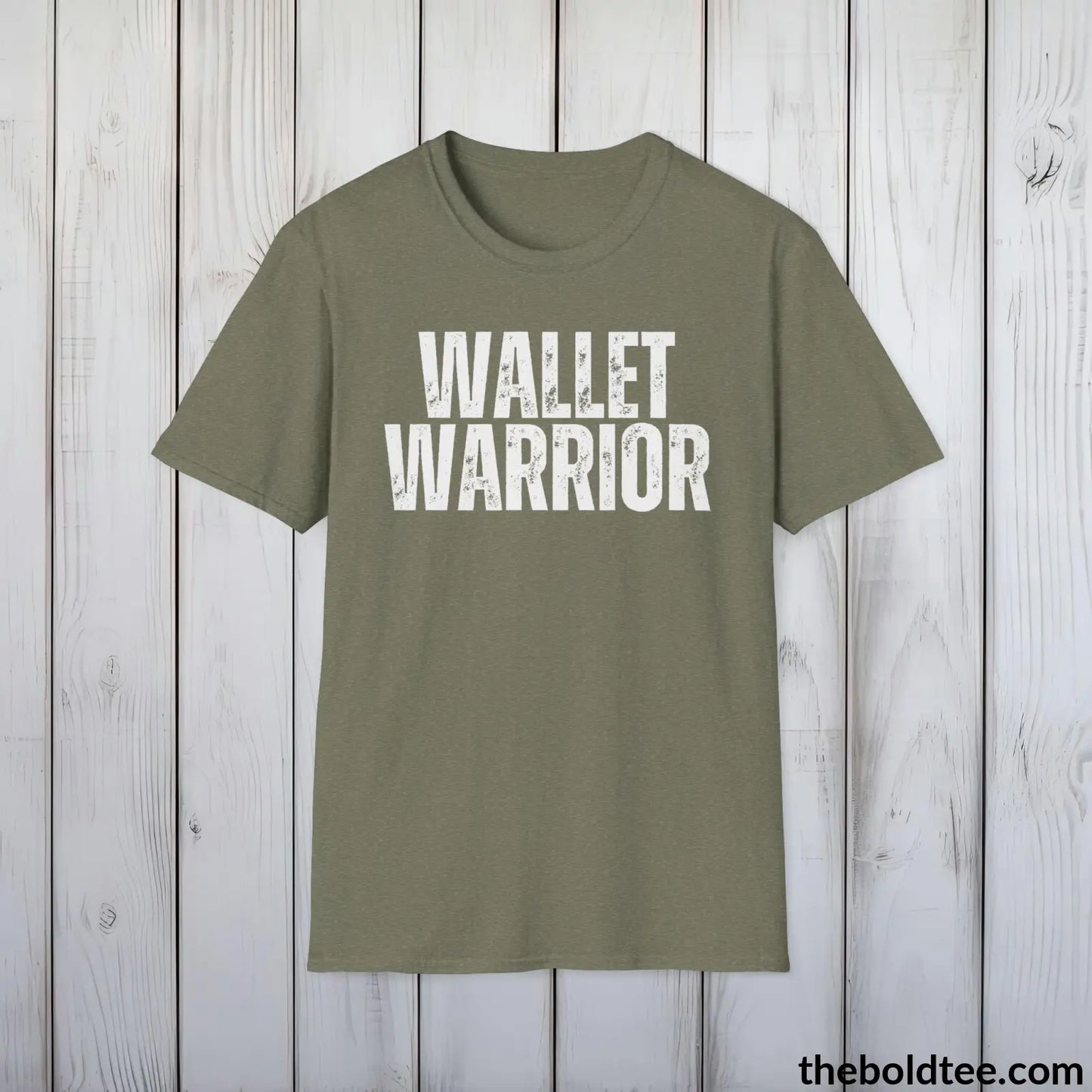 T-Shirt Heather Military Green / S WALLET WARRIOR  Cryptocurrency Tee - Premium Cotton Crewneck Unisex T-Shirt - 9 Bold Colors