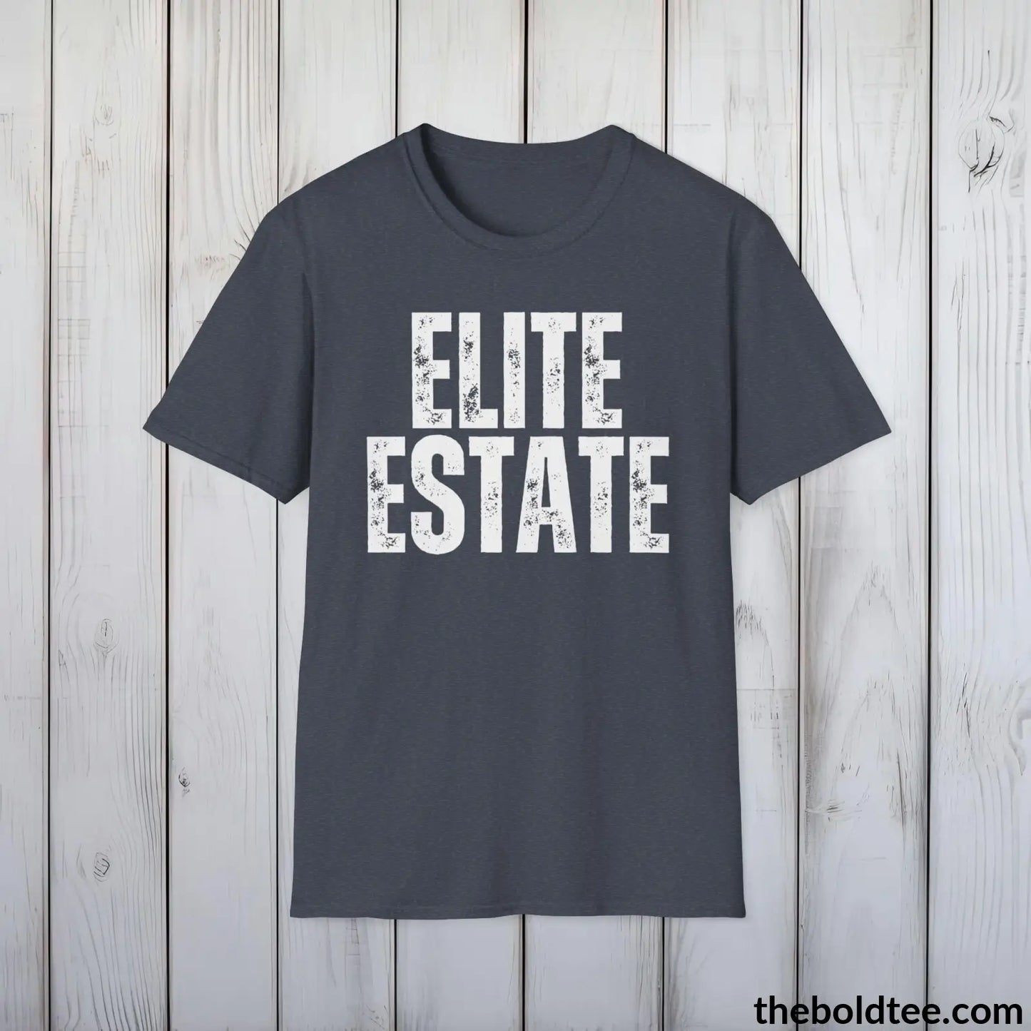 T-Shirt Heather Navy / S Bold ELITE ESTATE Tee - Premium Cotton Crewneck Unisex T-Shirt - 9 Bold Colors