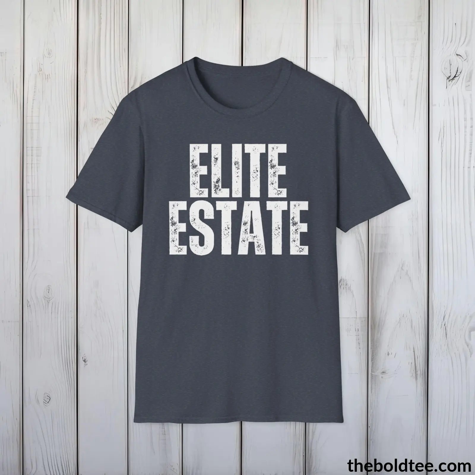 T-Shirt Heather Navy / S Bold ELITE ESTATE Tee - Premium Cotton Crewneck Unisex T-Shirt - 9 Bold Colors