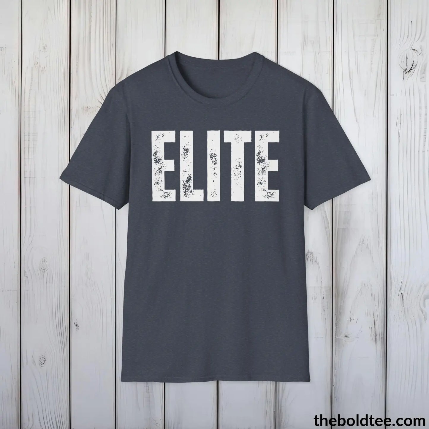 T-Shirt Heather Navy / S Bold ELITE Tee - Premium Cotton Crewneck Unisex T-Shirt - 9 Bold Colors