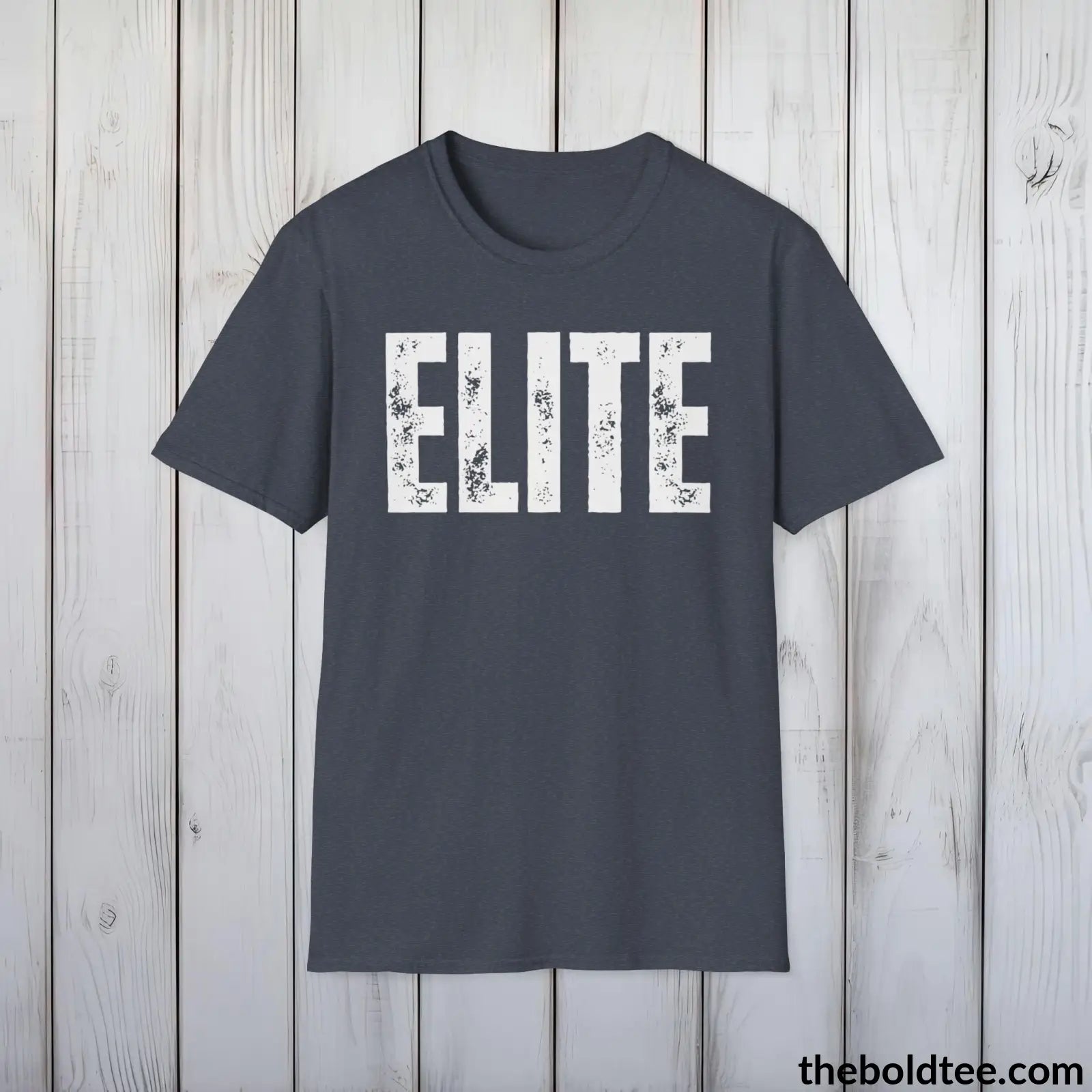 T-Shirt Heather Navy / S Bold ELITE Tee - Premium Cotton Crewneck Unisex T-Shirt - 9 Bold Colors