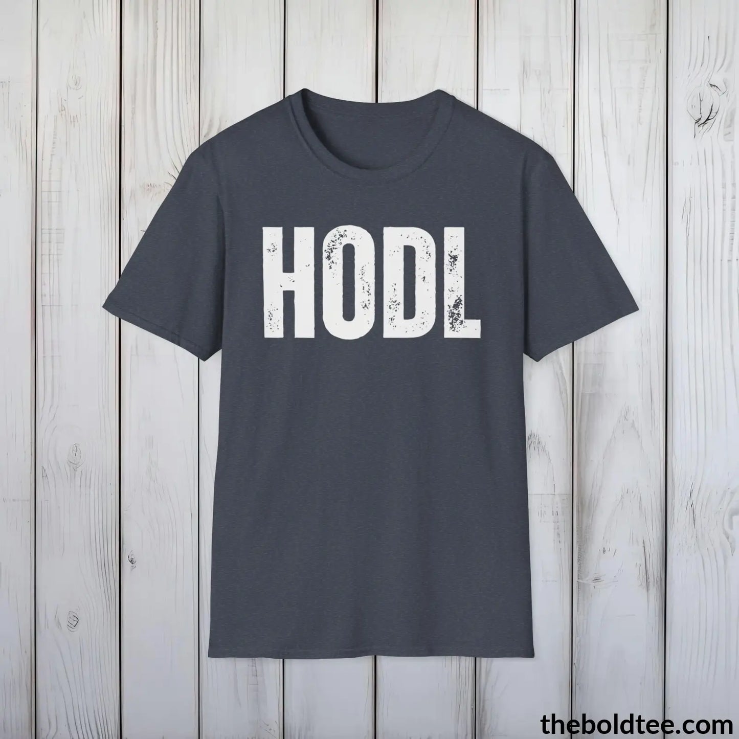 T-Shirt Heather Navy / S Bold HODL Tee - Premium Cotton Crewneck Unisex T-Shirt - 9 Bold Colors