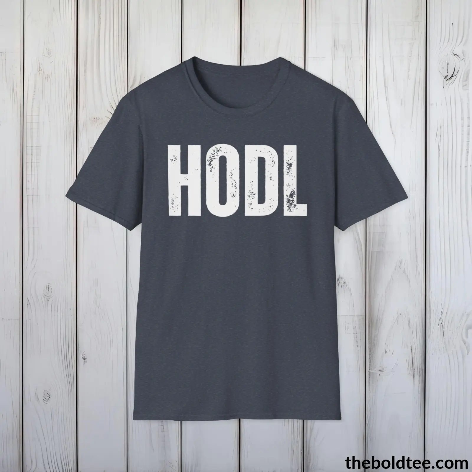 T-Shirt Heather Navy / S Bold HODL Tee - Premium Cotton Crewneck Unisex T-Shirt - 9 Bold Colors