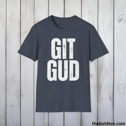 T-Shirt Heather Navy / S GIT GUD Gamer Tee - Sustainable & Soft Cotton Crewneck Unisex T-Shirt - 9 Bold Colors