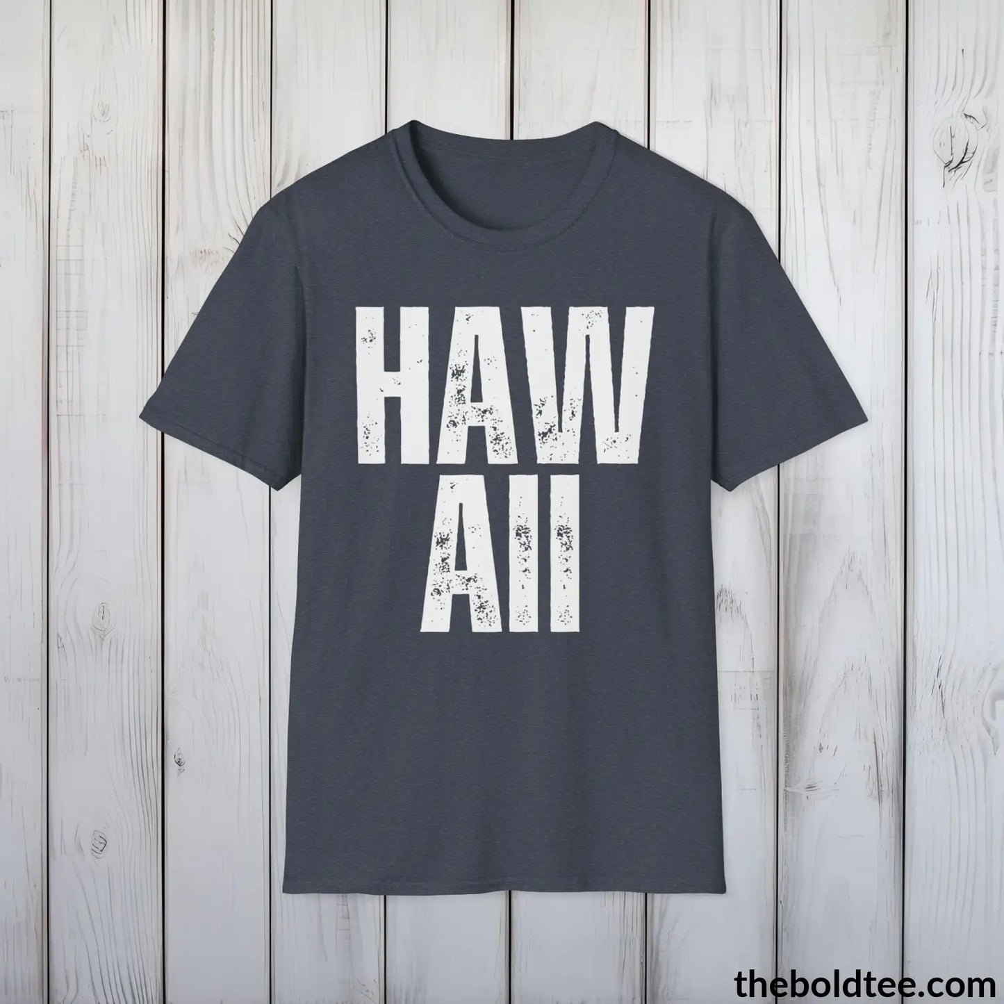 T-Shirt Heather Navy / S HAWAII Tee - Casual, Sustainable & Soft Cotton Crewneck Unisex T-Shirt - 9 Bold Colors