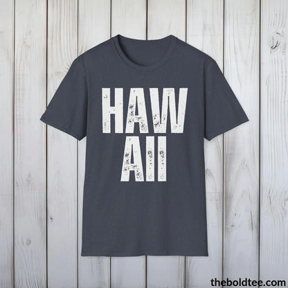 T-Shirt Heather Navy / S HAWAII Tee - Casual, Sustainable & Soft Cotton Crewneck Unisex T-Shirt - 9 Bold Colors