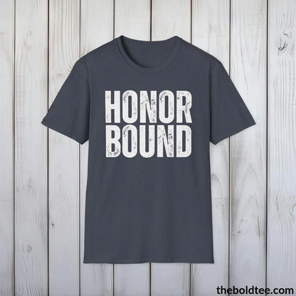 T-Shirt Heather Navy / S HONOR BOUND Military Tee - Strong & Versatile Cotton Crewneck T-Shirt - 9 Bold Colors