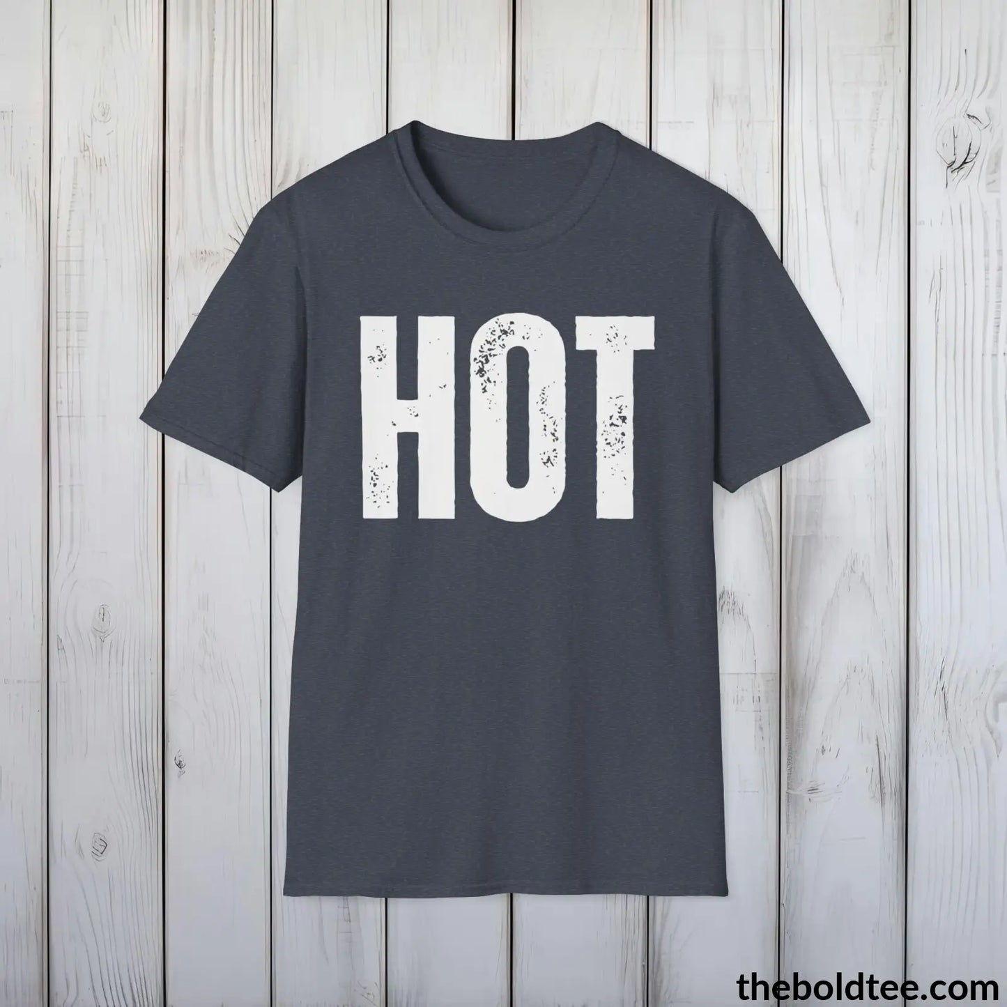 T-Shirt Heather Navy / S HOT Tee - Bold Urbnan Cotton T-Shirt - 9 Epic Colors Available