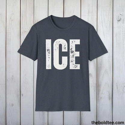 T-Shirt Heather Navy / S ICE Tee - Bold Urbnan Cotton T-Shirt - 9 Epic Colors Available