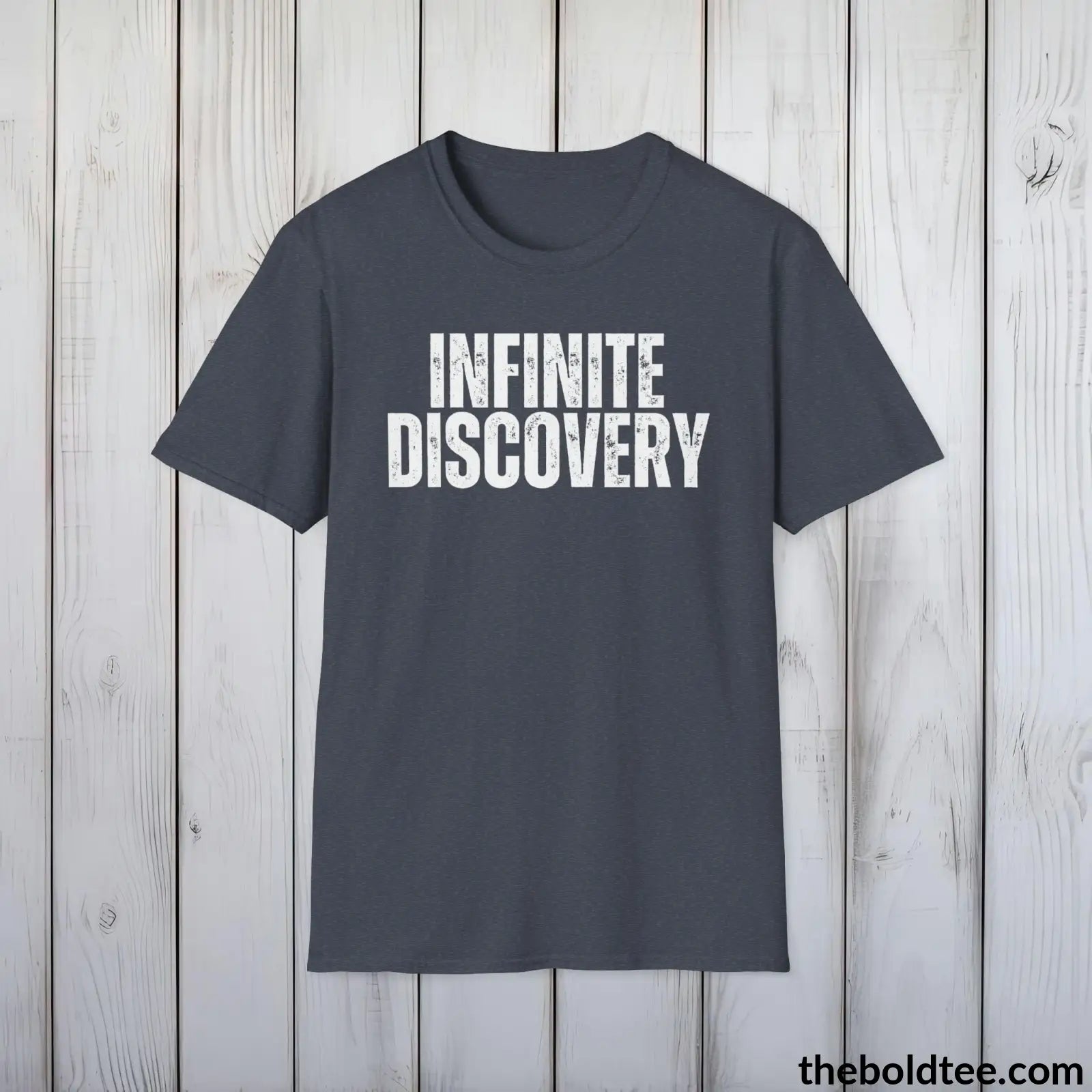 T-Shirt Heather Navy / S INFIINITE DISCOVERY Space Tee - Casual, Sustainable & Soft Cotton Crewneck Unisex T-Shirt - 9 Bold Colors