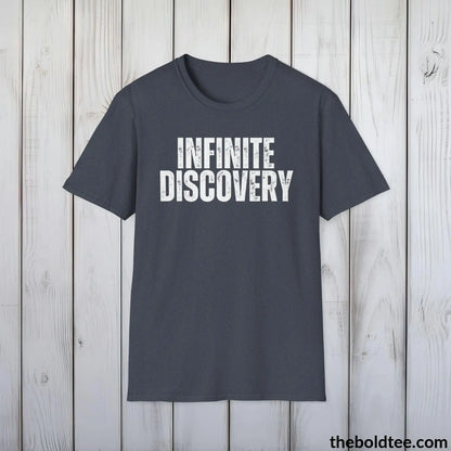 T-Shirt Heather Navy / S INFIINITE DISCOVERY Space Tee - Casual, Sustainable & Soft Cotton Crewneck Unisex T-Shirt - 9 Bold Colors