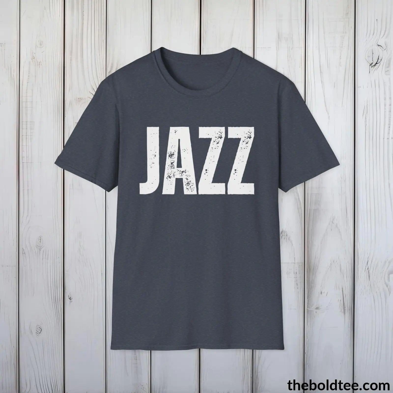 T-Shirt Heather Navy / S JAZZ Tee - Bold Urbnan Cotton T-Shirt - 9 Epic Colors Available