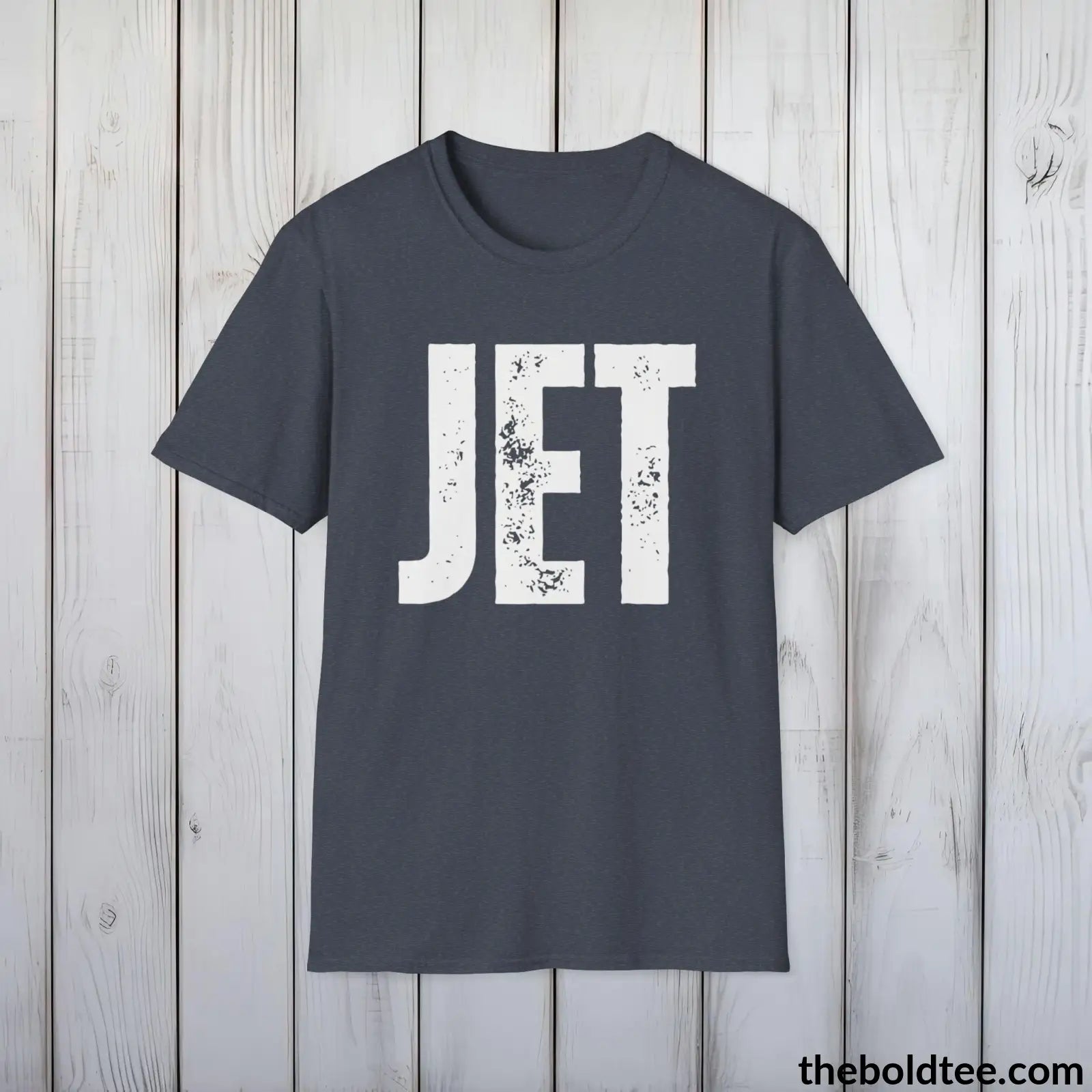 T-Shirt Heather Navy / S JET Tee - Bold Urbnan Cotton T-Shirt - 9 Epic Colors Available