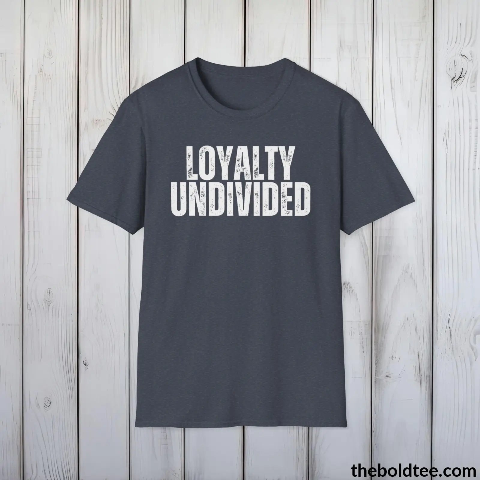 T-Shirt Heather Navy / S LOYALITY UNDIVIDED Military Tee - Strong & Versatile Cotton Crewneck T-Shirt - 9 Bold Colors