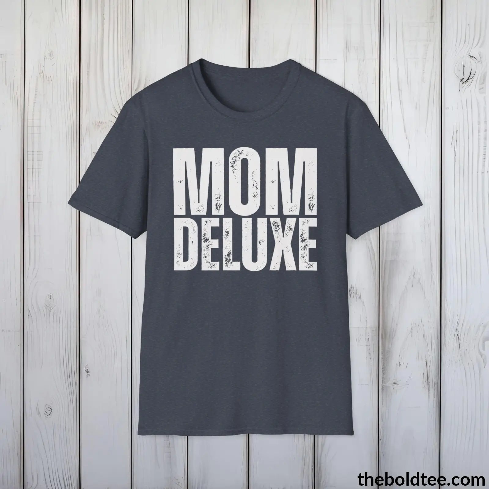 T-Shirt Heather Navy / S Mom Deluxe Tee | Empowered Mom Classic Cotton Tee | Perfect Mom Gift | Soft & Versatile | 9 Colors Available