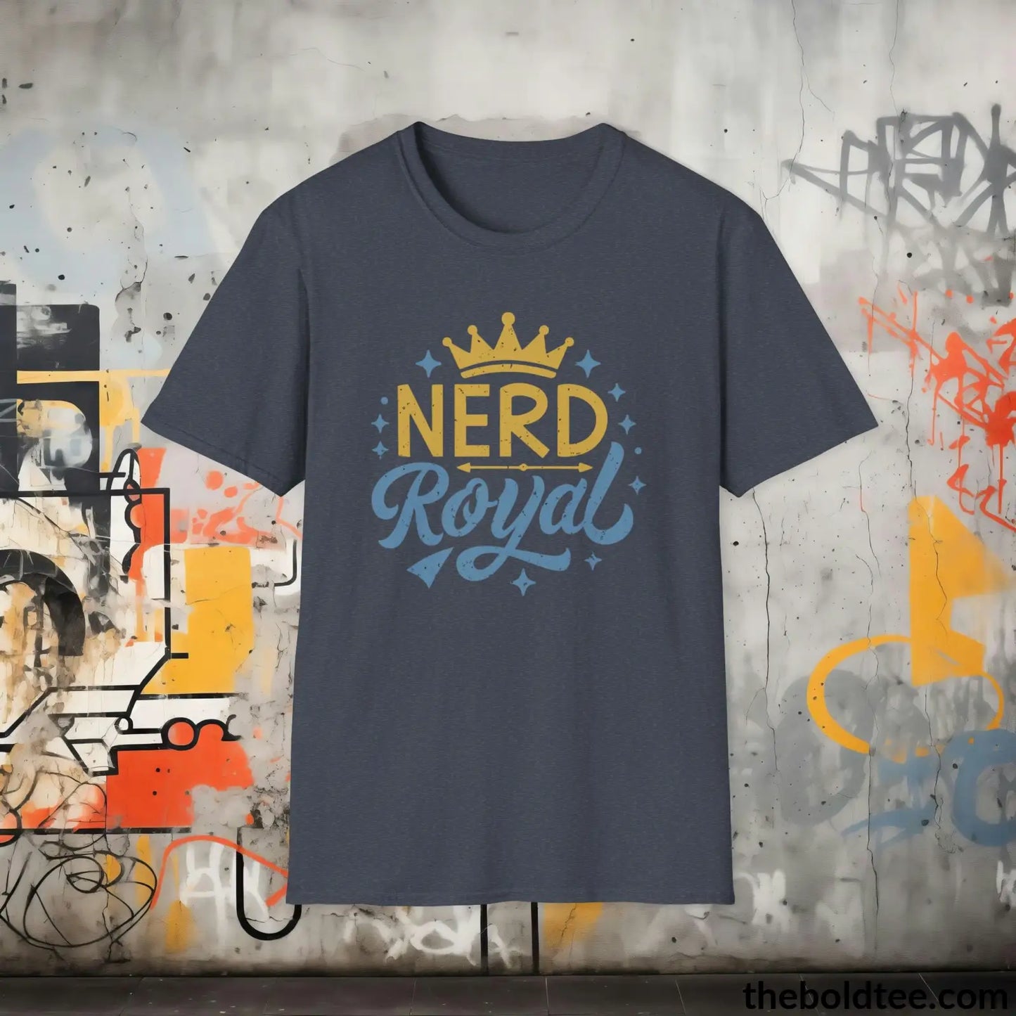 T-Shirt Heather Navy / S Nerd Royal Gamer T-Shirt - Ultimate Retro Gaming Enthusiast Shirt - Soft-Style Cotton Blend in 3 Classic Colors - Perfect Gamer Nerd Gift