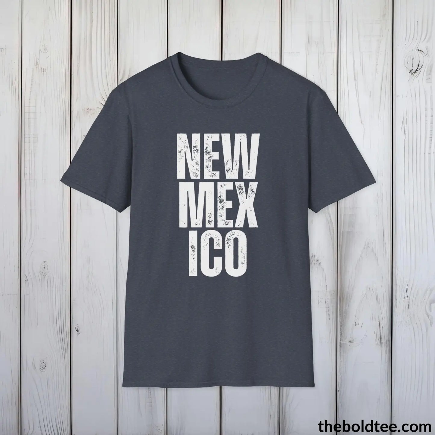 T-Shirt Heather Navy / S NEW MEXICO Tee - Casual, Sustainable & Soft Cotton Crewneck Unisex T-Shirt - 9 Bold Colors