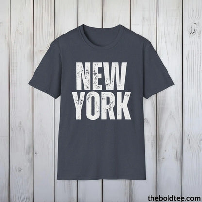 T-Shirt Heather Navy / S NEW YORK Tee - Casual, Sustainable & Soft Cotton Crewneck Unisex T-Shirt - 9 Bold Colors