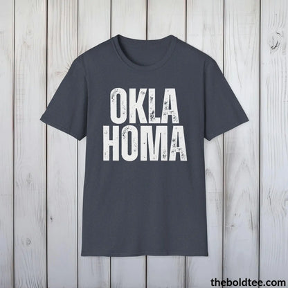 T-Shirt Heather Navy / S OKLAHOMA Tee - Casual, Sustainable & Soft Cotton Crewneck Unisex T-Shirt - 9 Bold Colors