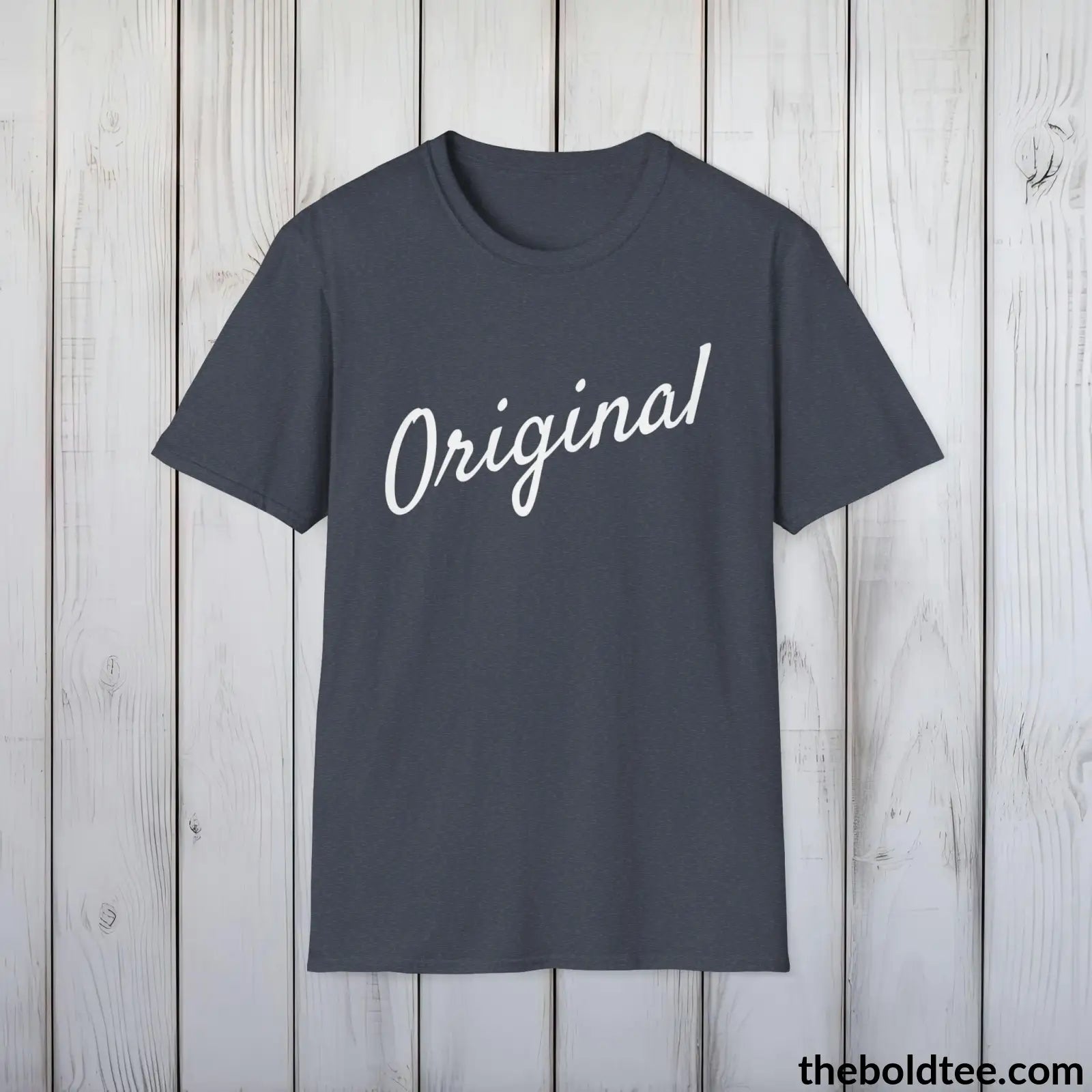 T-Shirt Heather Navy / S Original Tee - Sustainable & Soft Cotton Crewneck Unisex T-Shirt - 9 Bold Colors