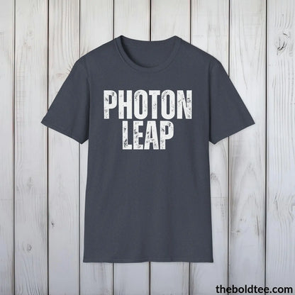 T-Shirt Heather Navy / S PHOTON LEAP Space Tee - Casual, Sustainable & Soft Cotton Crewneck Unisex T-Shirt - 9 Bold Colors