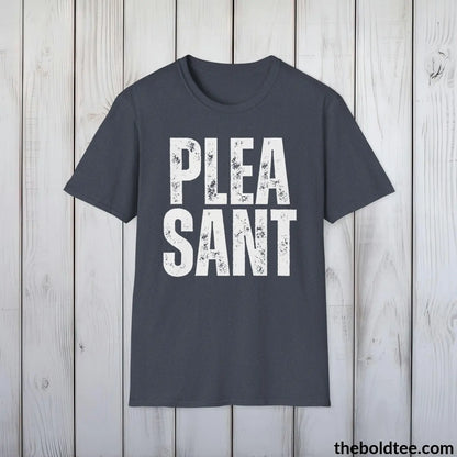 T-Shirt Heather Navy / S PLEASANT Tee - Casual, Sustainable & Soft Cotton Crewneck Unisex T-Shirt - 9 Bold Colors