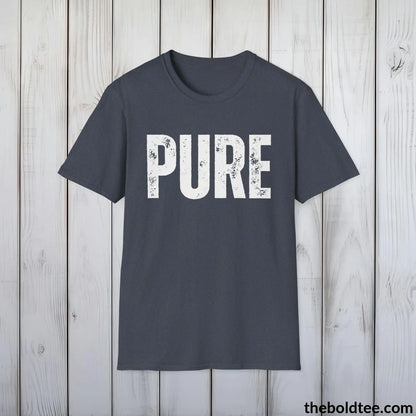 T-Shirt Heather Navy / S PURE Tee - Bold Urbnan Cotton T-Shirt - 9 Epic Colors Available