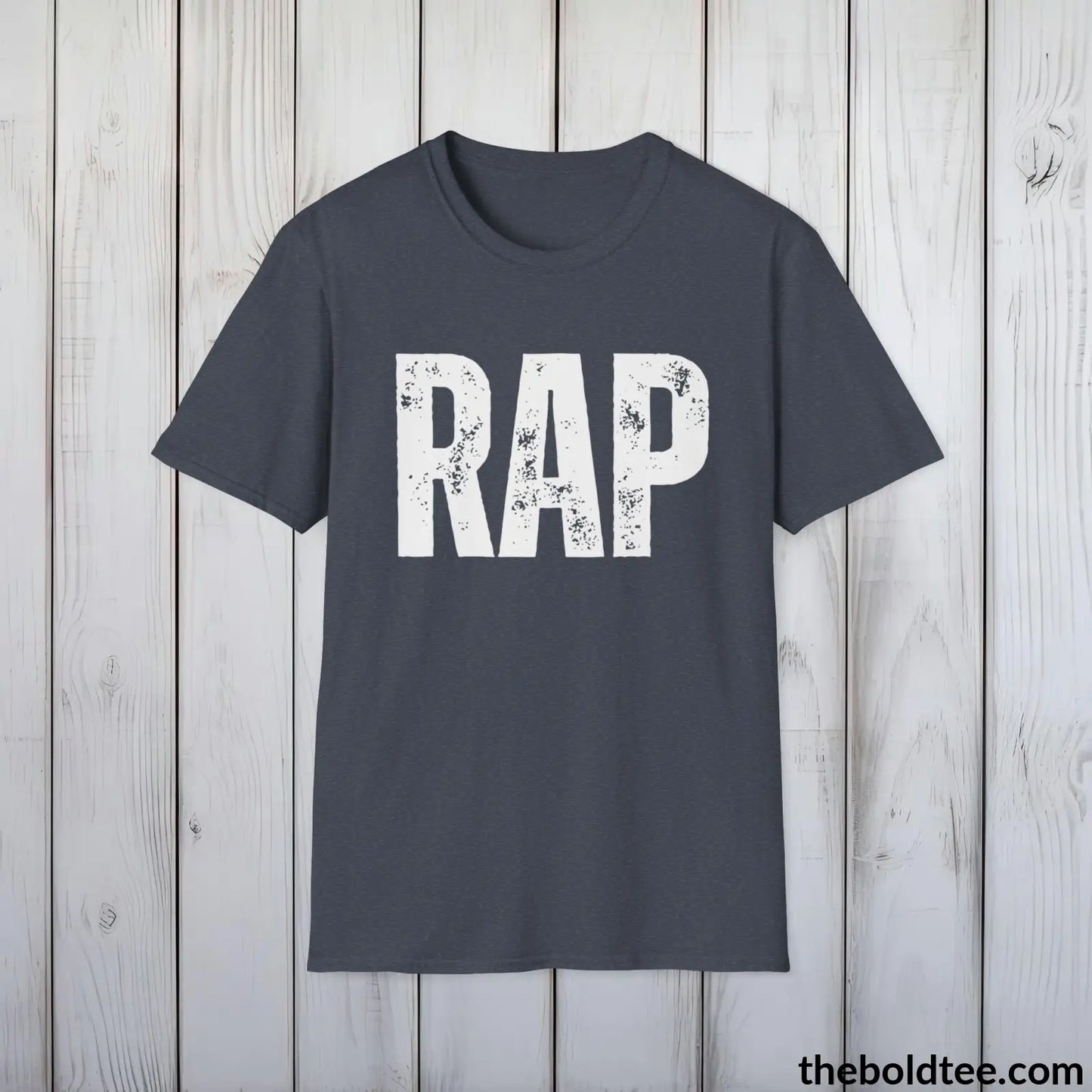 T-Shirt Heather Navy / S RAP Tee - Bold Urbnan Cotton T-Shirt - 9 Epic Colors Available