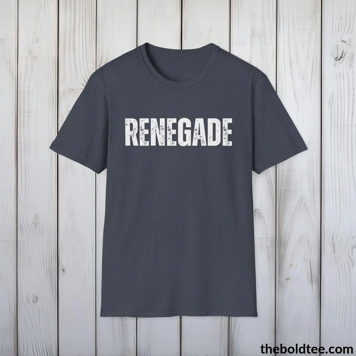 T-Shirt Heather Navy / S RENEGADE Tee - Bold Urbnan Cotton T-Shirt - 9 Epic Colors Available