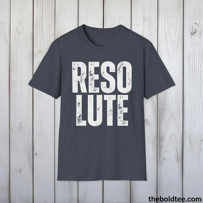 T-Shirt Heather Navy / S RESOLUTE Tee - Casual, Sustainable & Soft Cotton Crewneck Unisex T-Shirt - 9 Bold Colors