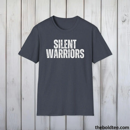 T-Shirt Heather Navy / S SILENT WARRIORS Military Tee - Strong & Versatile Cotton Crewneck T-Shirt - 9 Bold Colors