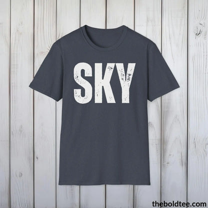 T-Shirt Heather Navy / S SKY Tee - Bold Urbnan Cotton T-Shirt - 9 Epic Colors Available