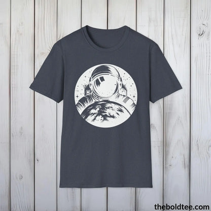 T-Shirt Heather Navy / S Space Ship Tee - Sustainable & Soft Cotton Crewneck Unisex T-Shirt - 9 Bold Colors