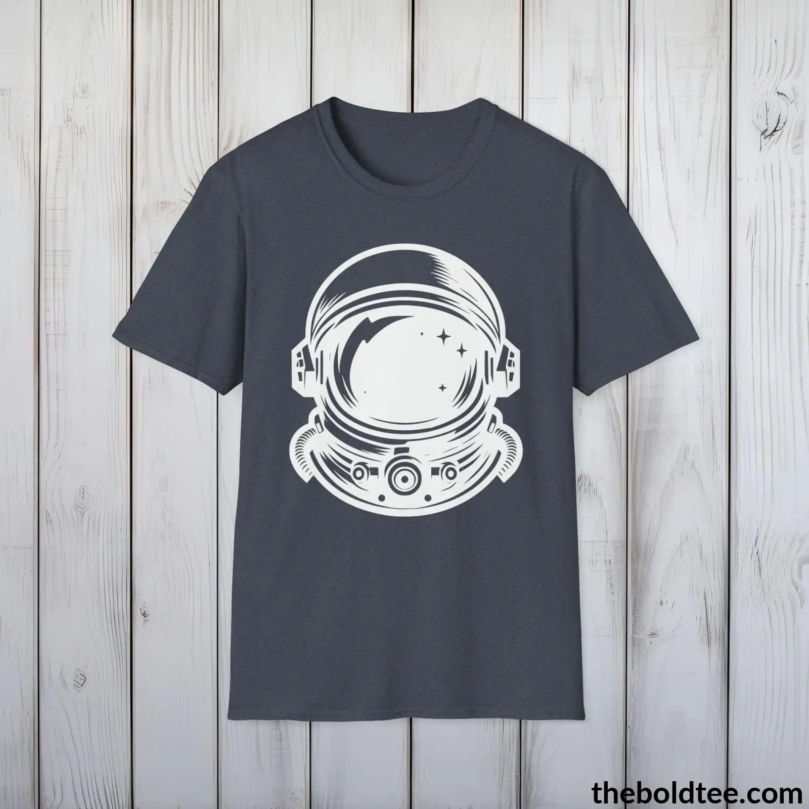 T-Shirt Heather Navy / S Space Ship Tee - Sustainable & Soft Cotton Crewneck Unisex T-Shirt - 9 Bold Colors