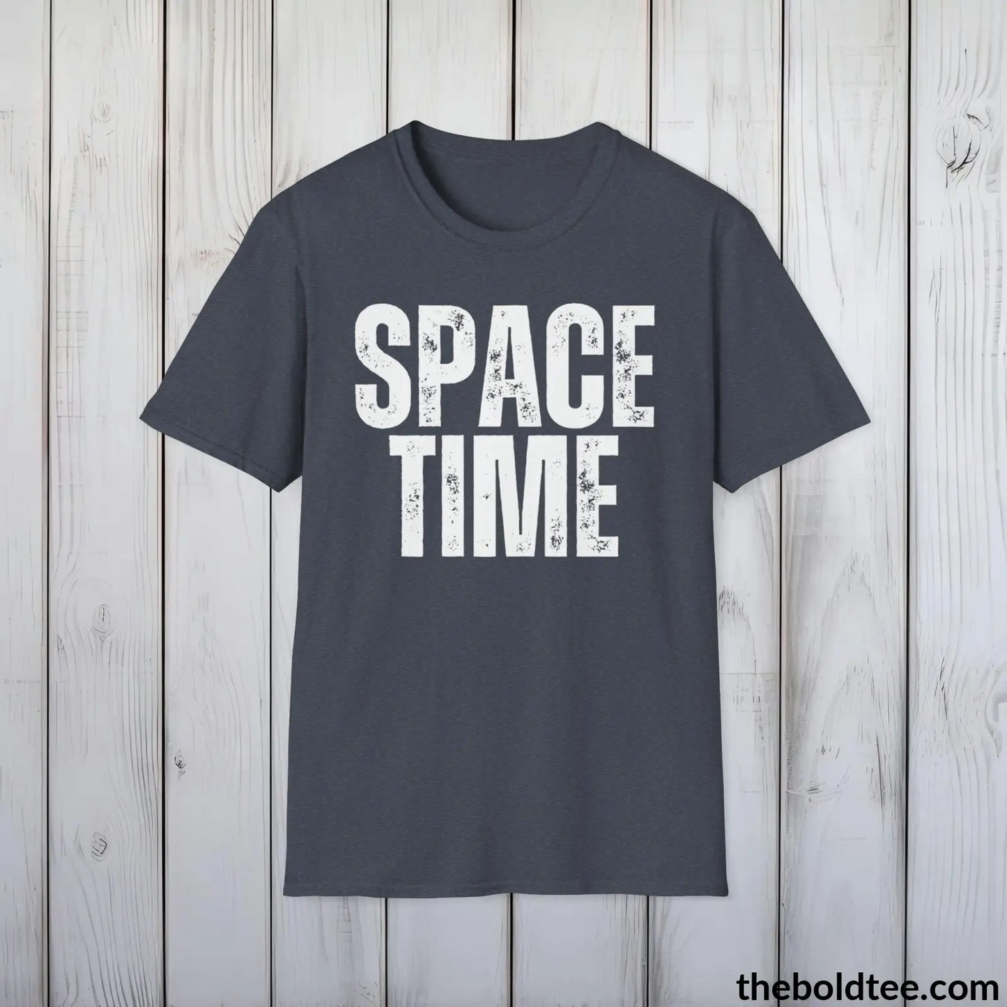 T-Shirt Heather Navy / S SPACE TIME Space Tee - Casual, Sustainable & Soft Cotton Crewneck Unisex T-Shirt - 9 Bold Colors