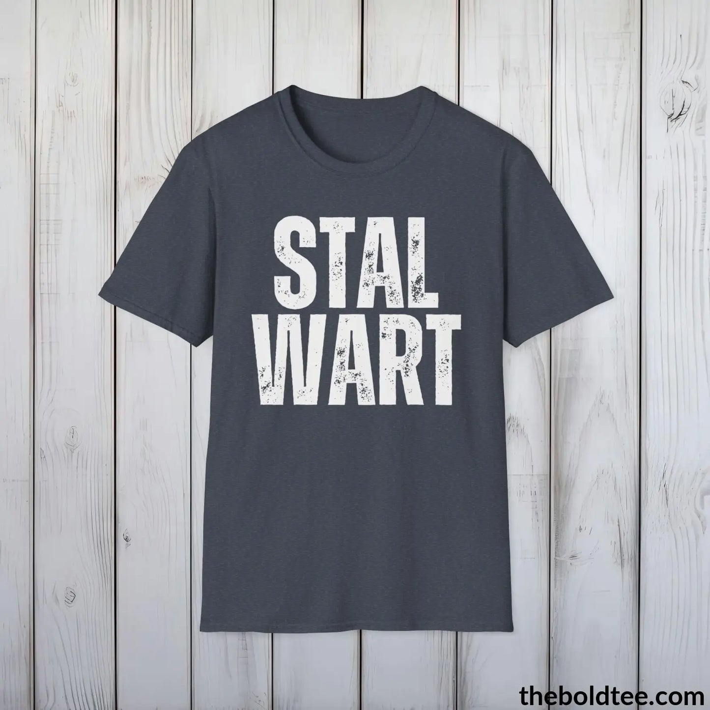 T-Shirt Heather Navy / S STALWART Tee - Casual, Sustainable & Soft Cotton Crewneck Unisex T-Shirt - 9 Bold Colors