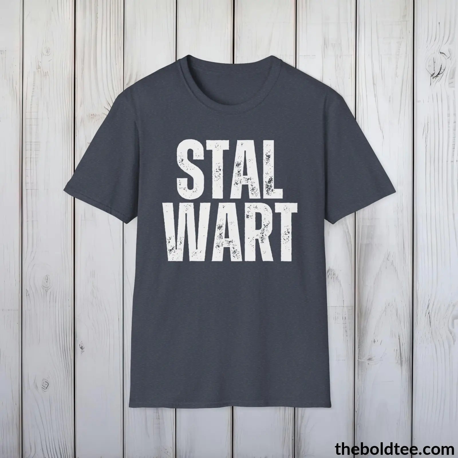 T-Shirt Heather Navy / S STALWART Tee - Casual, Sustainable & Soft Cotton Crewneck Unisex T-Shirt - 9 Bold Colors