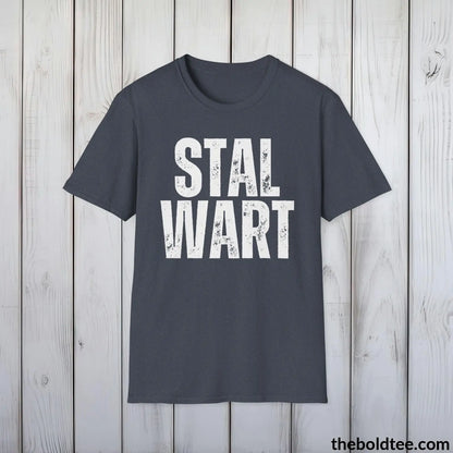 T-Shirt Heather Navy / S STALWART Tee - Casual, Sustainable & Soft Cotton Crewneck Unisex T-Shirt - 9 Bold Colors