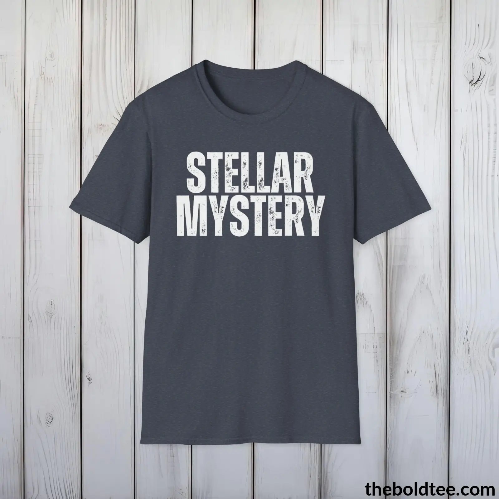 T-Shirt Heather Navy / S STELLAR MYSTERY Space Tee - Casual, Sustainable & Soft Cotton Crewneck Unisex T-Shirt - 9 Bold Colors