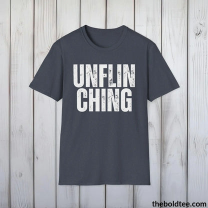 T-Shirt Heather Navy / S UNFLINCHING Tee - Casual, Sustainable & Soft Cotton Crewneck Unisex T-Shirt - 9 Bold Colors