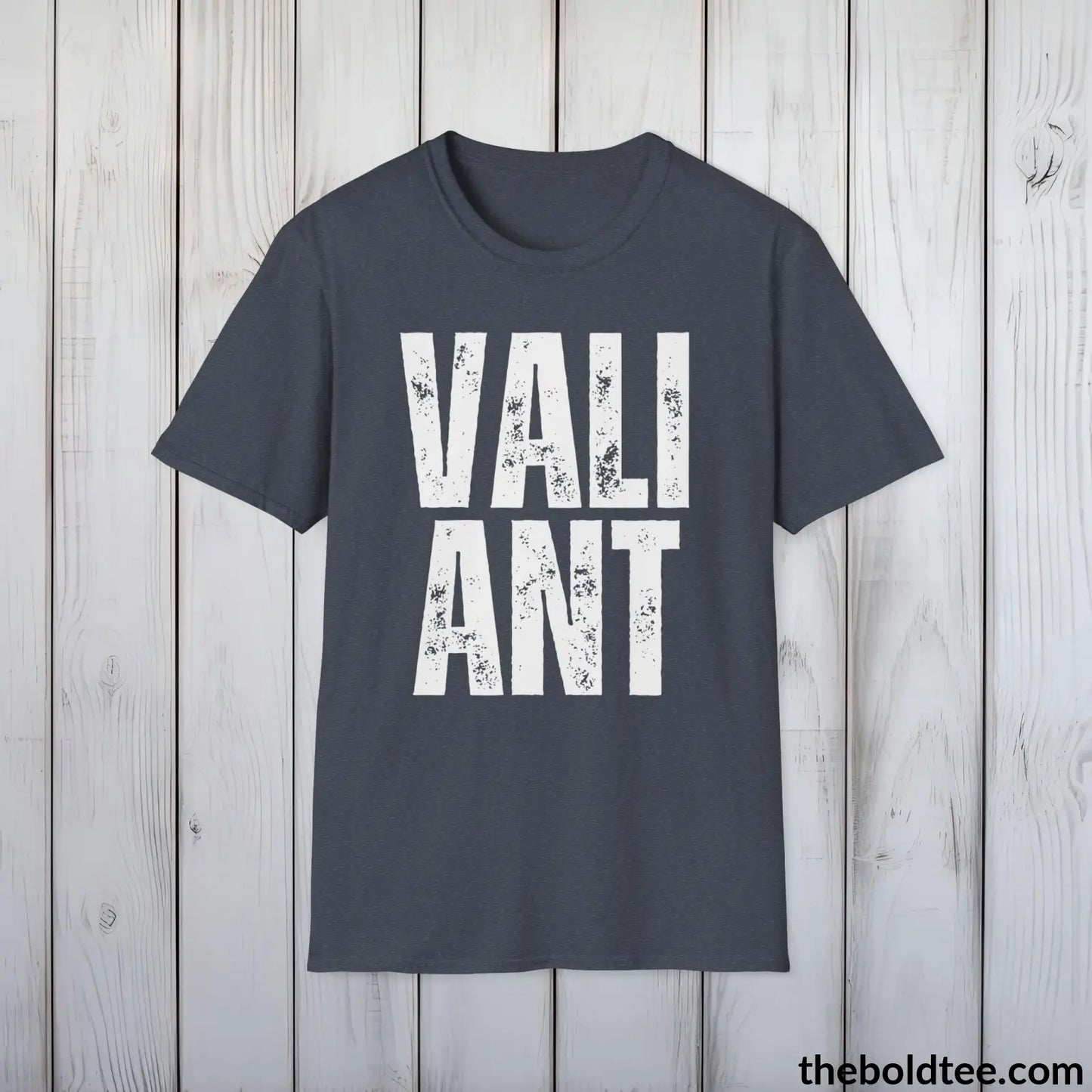 T-Shirt Heather Navy / S VALIANT Tee - Casual, Sustainable & Soft Cotton Crewneck Unisex T-Shirt - 9 Bold Colors