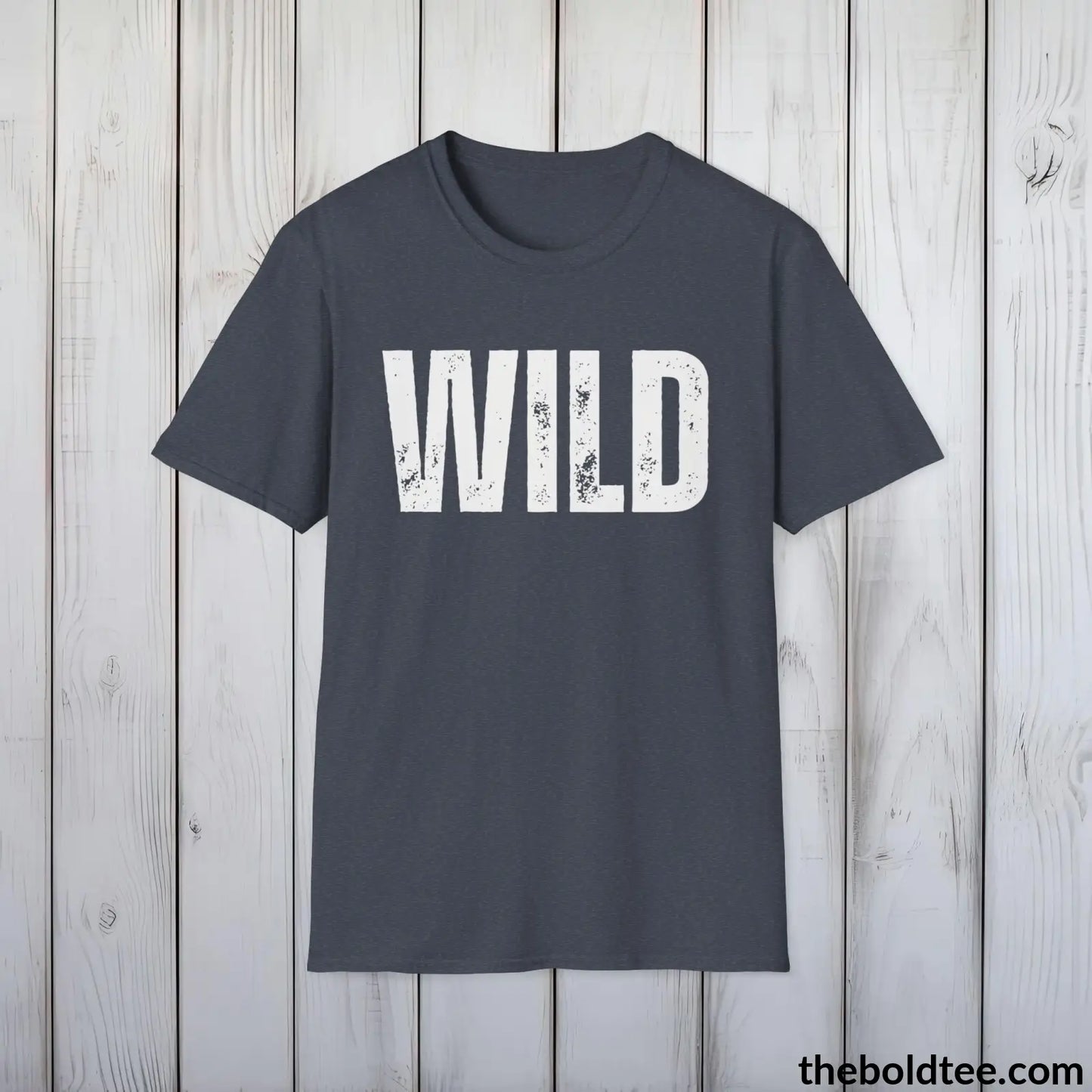 T-Shirt Heather Navy / S WILD Tee - Bold Urbnan Cotton T-Shirt - 9 Epic Colors Available