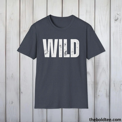 T-Shirt Heather Navy / S WILD Tee - Bold Urbnan Cotton T-Shirt - 9 Epic Colors Available