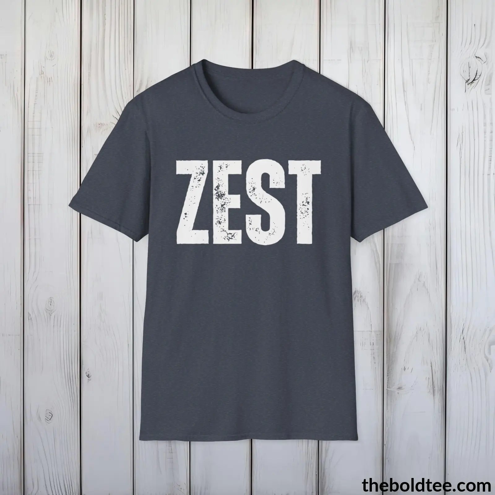 T-Shirt Heather Navy / S ZEST Tee - Bold Urbnan Cotton T-Shirt - 9 Epic Colors Available