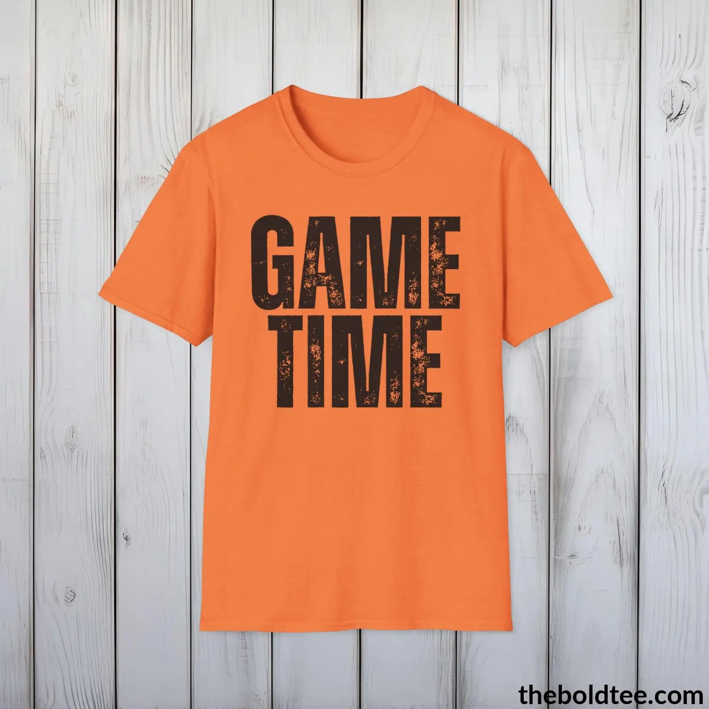 T-Shirt Heather Orange / S GAME TIME Basketball Tee - Sustainable & Soft Cotton Crewneck Unisex T-Shirt - 9 Bold Colors