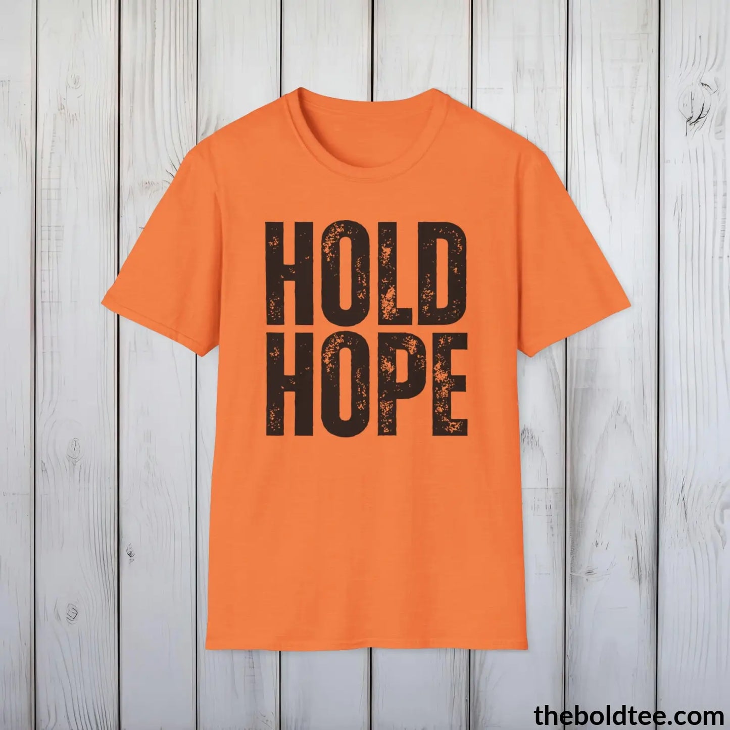 T-Shirt Heather Orange / S HOLD HOPE Mental Health Awareness Tee - Soft Cotton Crewneck Unisex T-Shirt - 8 Trendy Colors