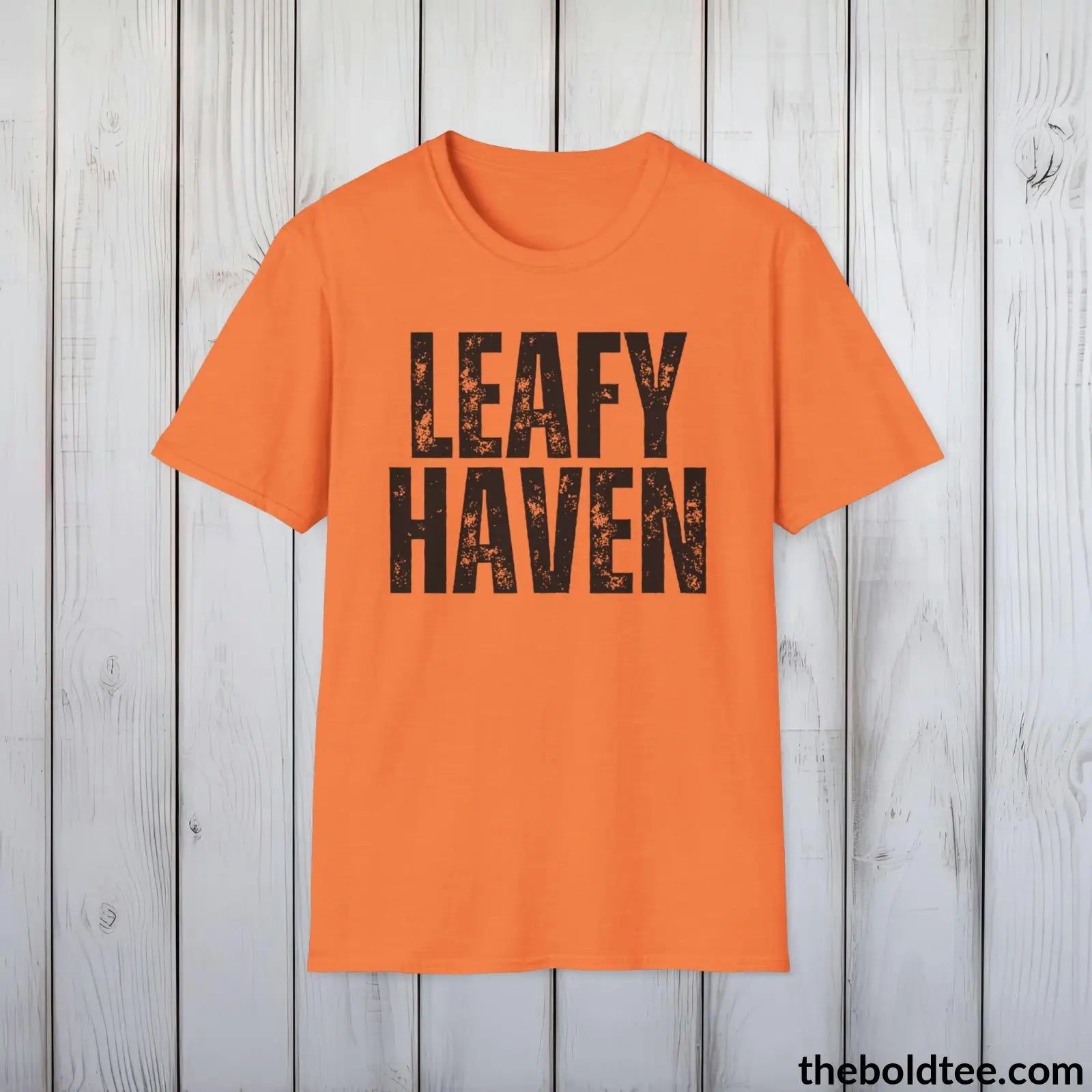 T-Shirt Heather Orange / S LEAFY HAVEN Gardening Tee - Soft & Strong Cotton Crewneck Unisex T-Shirt - 8 Trendy Colors