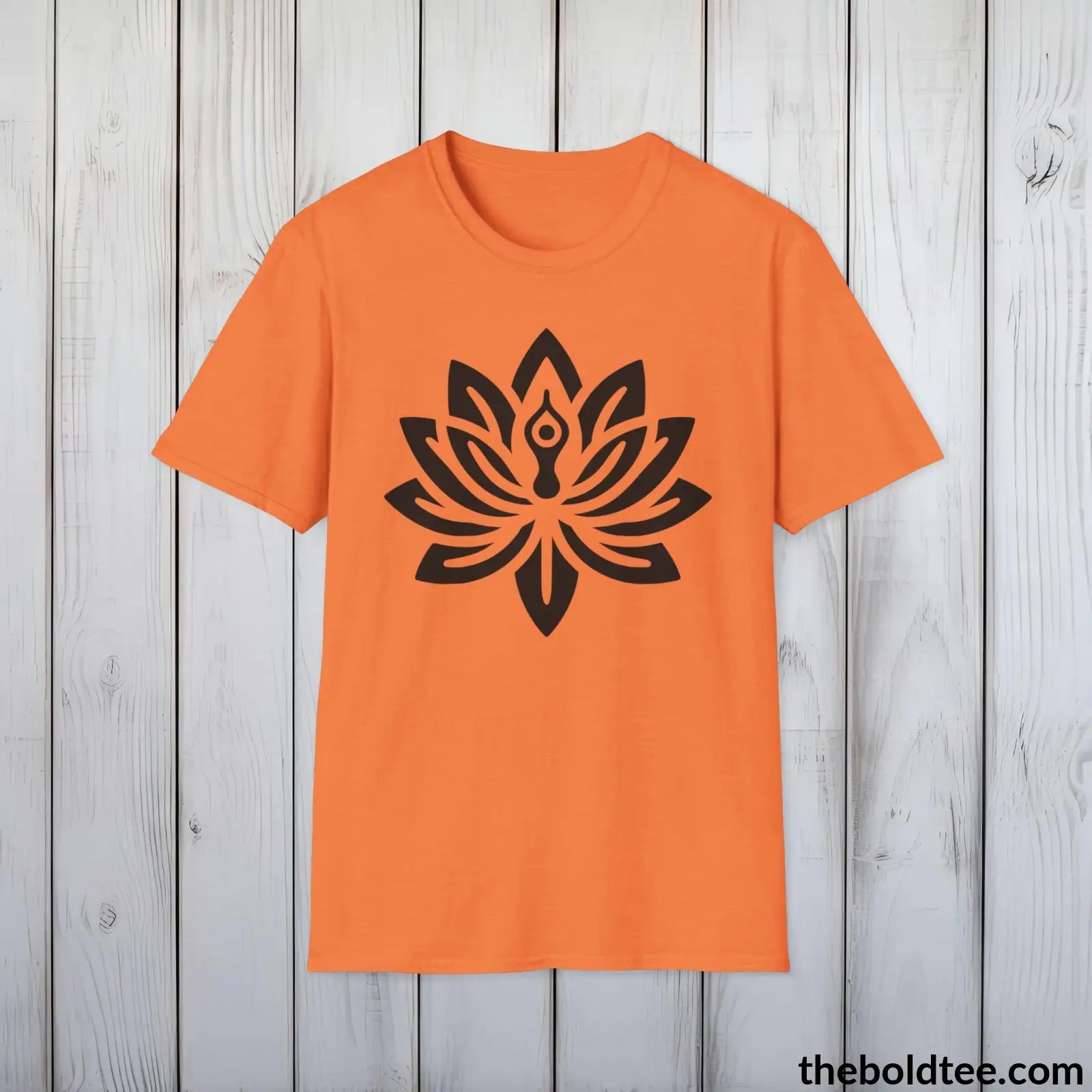 T-Shirt Heather Orange / S Peaceful Yoga Tee - Sustainable & Soft Cotton Crewneck Unisex T-Shirt - 8 Serene Colors